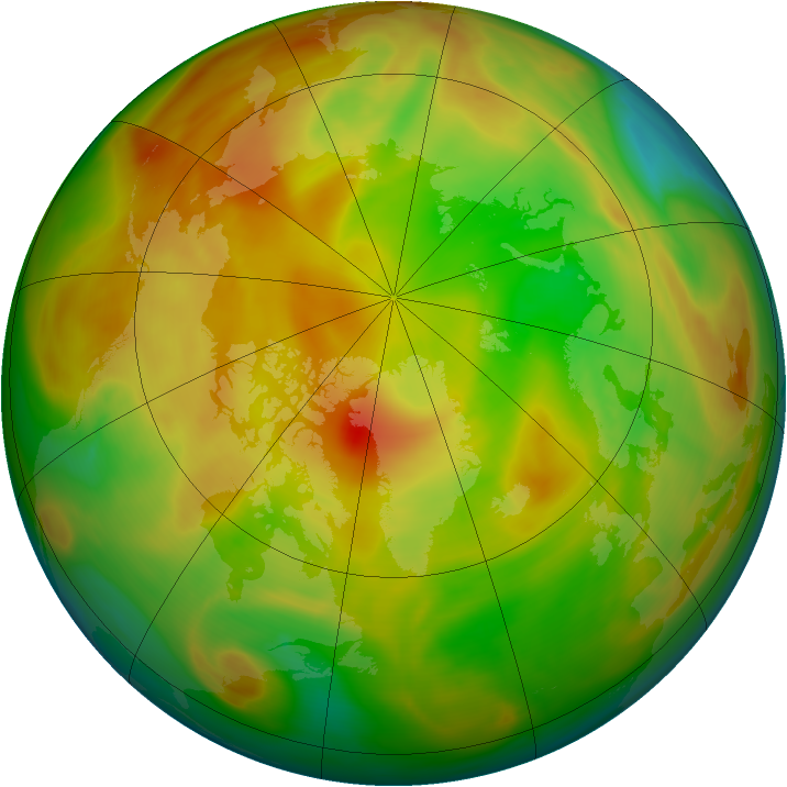 Arctic ozone map for 16 April 2007